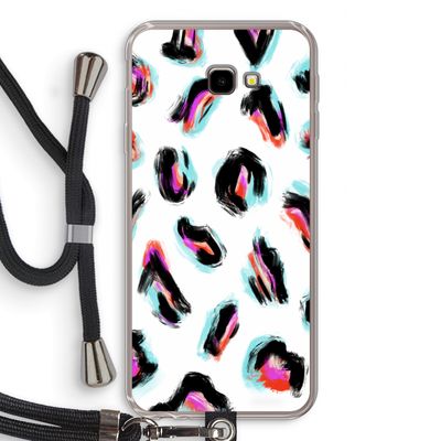 Cheetah color: Samsung Galaxy J4 Plus Transparant Hoesje met koord