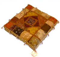 Oosters vloerkussen Patchwork bruin