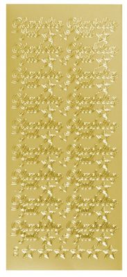 Creotime stickers Glædelig jul 10 x 23 cm goud