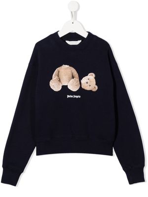 Palm Angels Kids sweat à motif ourson - Bleu