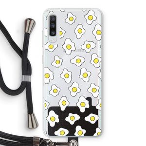 Spiegeleitjes: Samsung Galaxy A70 Transparant Hoesje met koord
