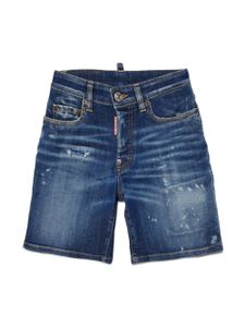 DSQUARED2 KIDS short en jean à effet usé - Bleu