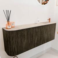Toiletmeubel Mondiaz Joya Dlux | 111.6 cm | Meubelkleur Shadow | Faye wastafel Frappe Wasbak Rechts | 1 kraangat