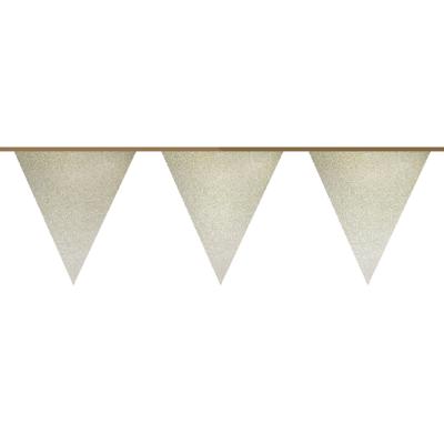 Haza Witbaard Vlaggenlijn goud glitter, 6mtr.
