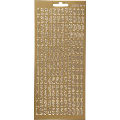 Creativ Company Stickers, cijfers, vel 10x23 cm, goud, 1 vel