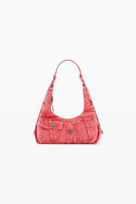 Middengrote denim schoudertas - RED - U