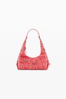 Middengrote denim schoudertas - RED - U