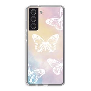 White butterfly: Samsung Galaxy S21 FE Transparant Hoesje