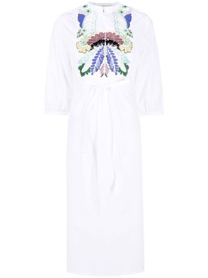 Valentino Garavani robe-chemise à broderies - Blanc