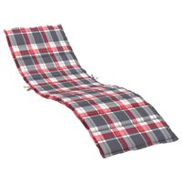 The Living Store Ligbedkussen 200x60x3 cm oxford stof ruitpatroon rood - Stoelkussen