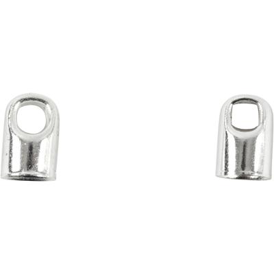 Creativ Company Eindkap, l: 7 mm, d 4,5 mm, verzilverd, 50 stuk/ 1 doos