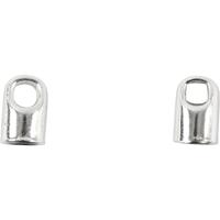 Creativ Company Eindkap, l: 7 mm, d 4,5 mm, verzilverd, 50 stuk/ 1 doos