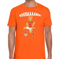 Nederland supporter t-shirt Leeuwin roooaaaarrr oranje heren - thumbnail
