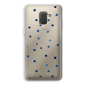 Blauwe stippen: Samsung Galaxy A8 (2018) Transparant Hoesje