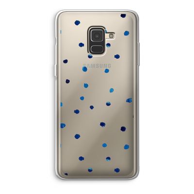 Blauwe stippen: Samsung Galaxy A8 (2018) Transparant Hoesje