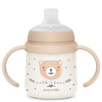 Babyfles met handvatten - SUAVINEX - NIGHT&DAY WILD&FREE - 150 ml - 6 maanden en ouder - Bruin