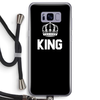 King zwart: Samsung Galaxy S8 Transparant Hoesje met koord