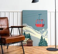 Ski gebied skilift canvas Ski gebied skilift canvas