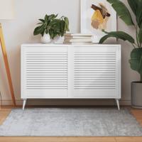 VidaXL Kastdeuren met lamellen 2 st 61,5x59,4 cm grenenhout wit