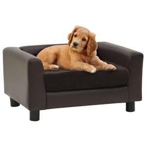 VidaXL Hondenbank 60x43x30 cm pluche en kunstleer bruin