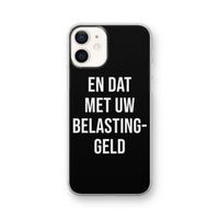 Belastinggeld - Zwart: iPhone 12 Transparant Hoesje
