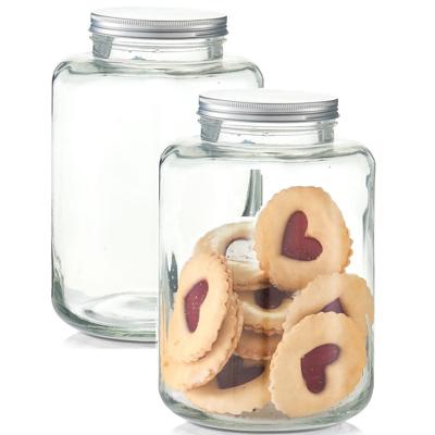 Zeller Koekjespot - 2x - 7 liter - glas - 20 x 30 cm - voorraadpot