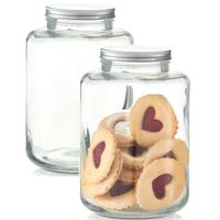 Zeller Koekjespot - 2x - 7 liter - glas - 20 x 30 cm - voorraadpot