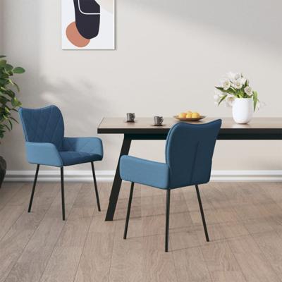 Eetkamerstoelen 2 st stof blauw