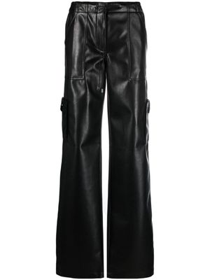 Ermanno Scervino pantalon en cuir artificiel à lien de resserrage - Noir