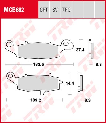 TRW Remblokken, en remschoenen voor de moto, MCB682TRQ Sinter track
