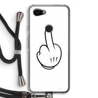 Middle finger white: Pixel 3a Transparant Hoesje met koord