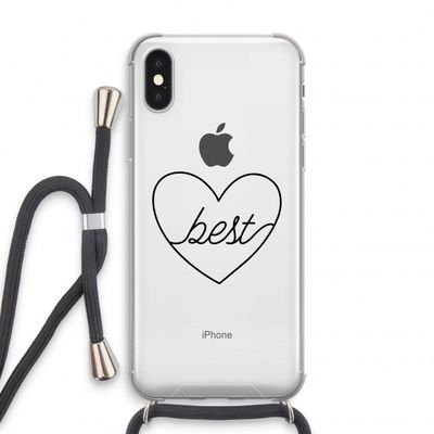 Best heart black: iPhone X Transparant Hoesje met koord