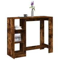 Bartafel met schap 124x46x103,5 cm bewerkt hout gerookt eiken
