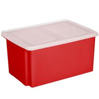 Sunware opslagbox - 51 liter - rood - 59 x 39 x 29 cm - met afsluitbare deksel