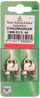 Staaldr.klem 2mm rvs 2st - Deltafix