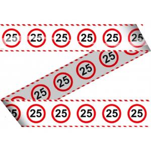Markeerlint 25 jaar - 2x stuks - 15 meter - stopbord - afzetlint - leeftijd/jubileum versiering