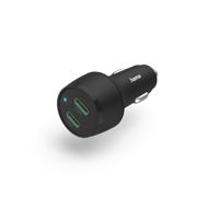 Hama Auto-snellader 2x USB-C Power Delivery/Qualcomm ® 45 W Zwart