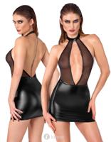 * NOIR handmade Minijurk van wetlook en tule, F27193801