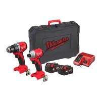 Milwaukee M18 BLCPP2B-402C Accu Combiset 2-delig BLIDRC + BLDDRC 18V 4.0Ah in Koffer - 4933492836