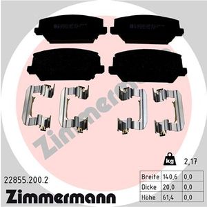 Remblokkenset, schijfrem ZIMMERMANN, u.a. fÃ¼r KIA, Hyundai