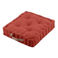 Stof Textile Vloerkussen DUO - terracotta - katoen - 45 x 45 x 10 cm - vierkant - Extra dik Stof Textile Vloerkussen DUO - terracotta - katoen - 45 x 45 x 10 cm - vierkant - Extra dik
