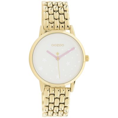 OOZOO C11027 Horloge Timepieces staal goudkleurig-wit 34 mm