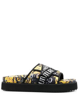 Versace Jeans Couture claquettes à motif Barocco - Noir