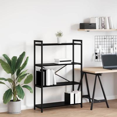 Boekenkast Zwart eiken 80 x 30 x 118 cm Bewerkt hout