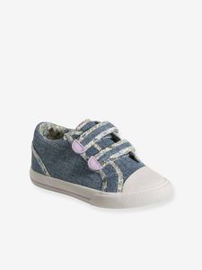 Sneakers met klittenband kleutercollectie jeansblauw