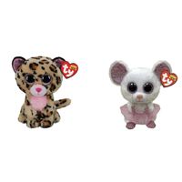 Ty - Knuffel - Beanie Boo's - Livvie Leopard & Nina Mouse - thumbnail