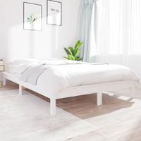 Bedframe zonder matras massief grenenhout wit 140x190 cm