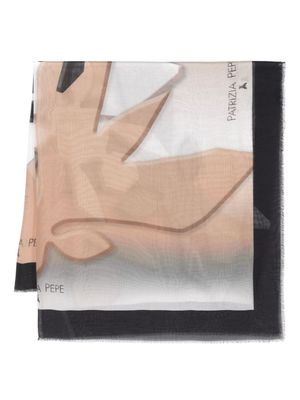Patrizia Pepe foulard imprimé à bords francs - Marron