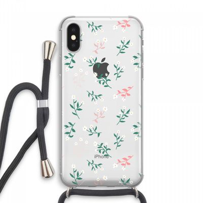 Small white flowers: iPhone XS Max Transparant Hoesje met koord