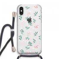 Small white flowers: iPhone XS Max Transparant Hoesje met koord